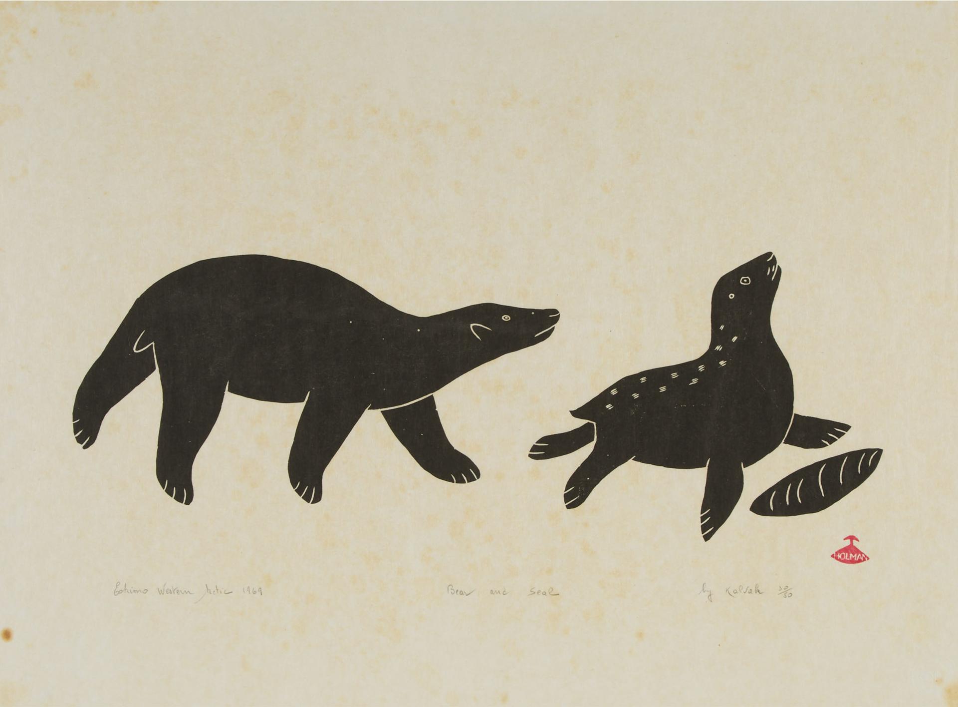 Helen Mabel Nigiyok Kalvak (1901-1984) - Bear And Seal
