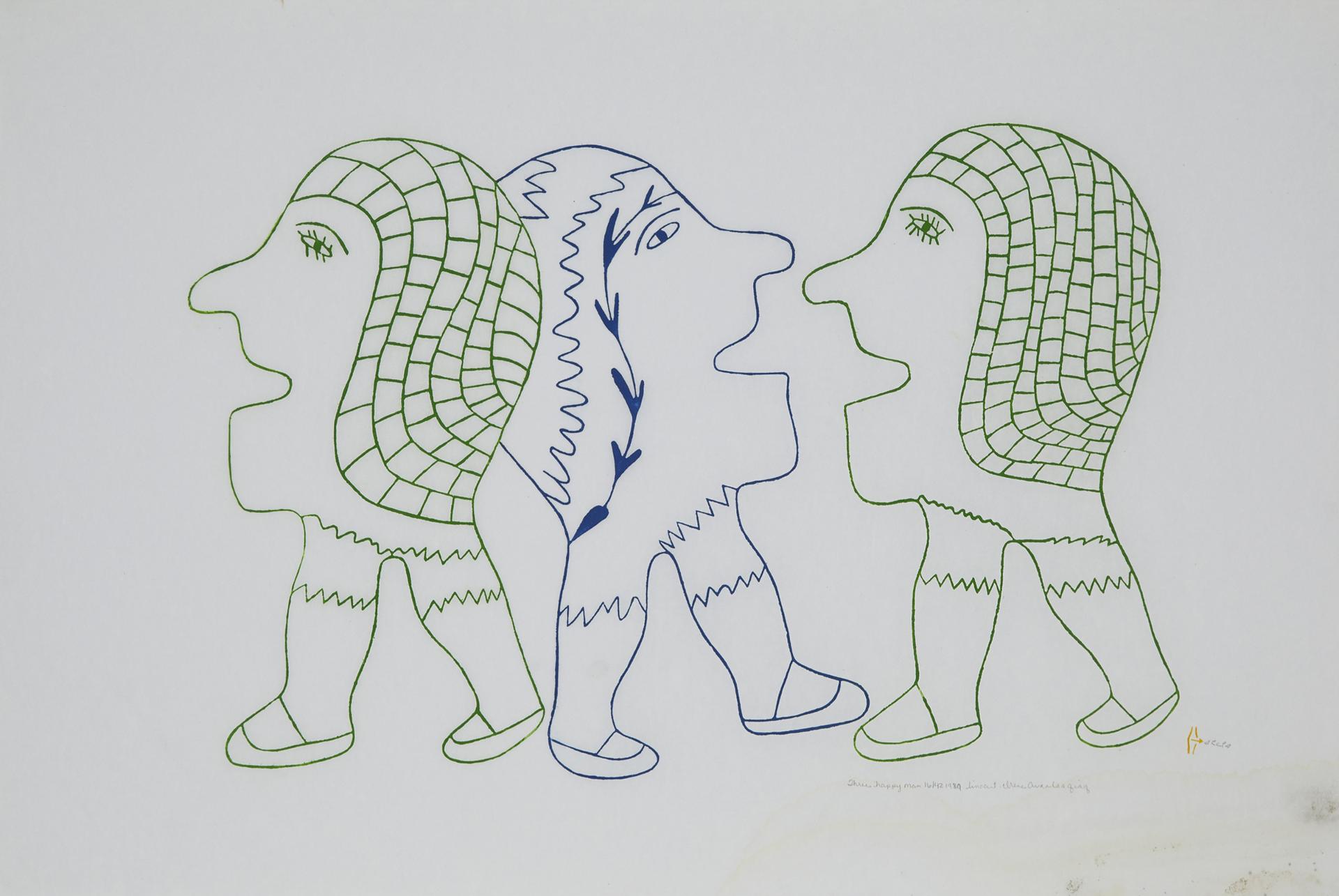Irene Avaalaaquiaq Tiktaalaaq (1941) - Three Happy Men