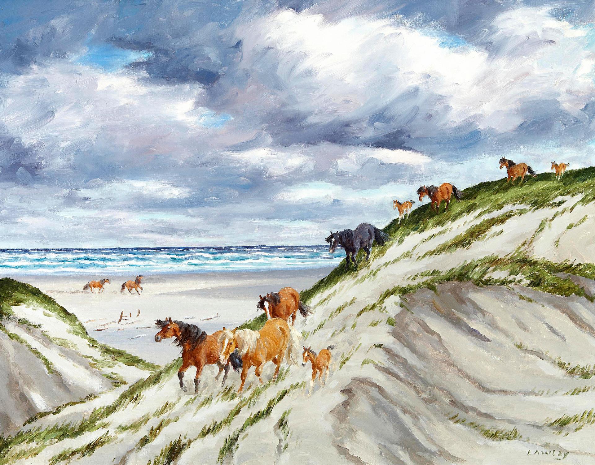 John Douglas Lawley (1906-1971) - Sable Island Ponies