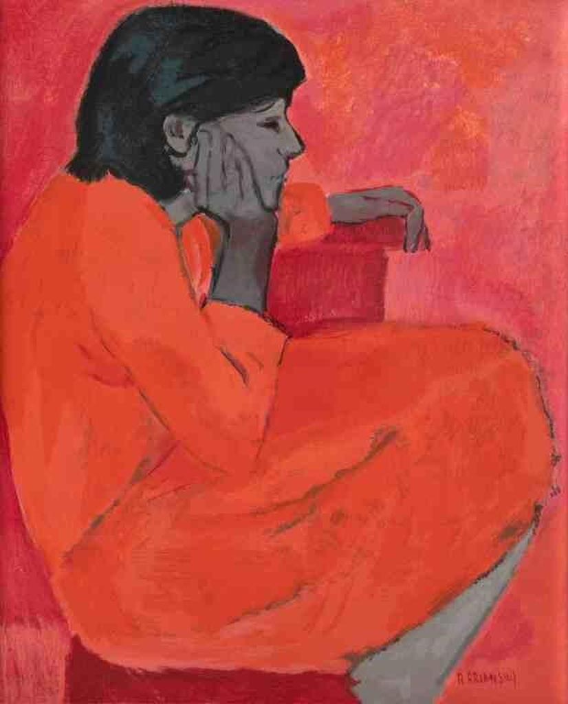 Rita Briansky (1925-1966) - Portrait of a woman in red