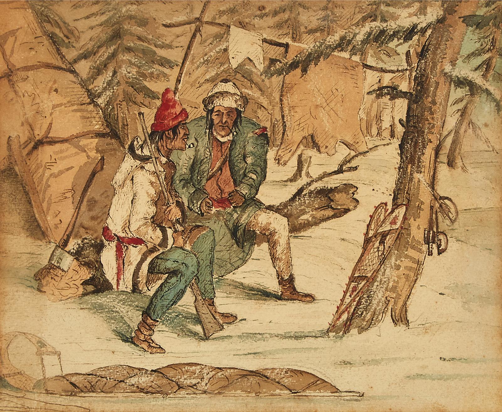 Reverend Vincent Clementi (1812-1899) - Trapper And Guide At Camp, C.1858