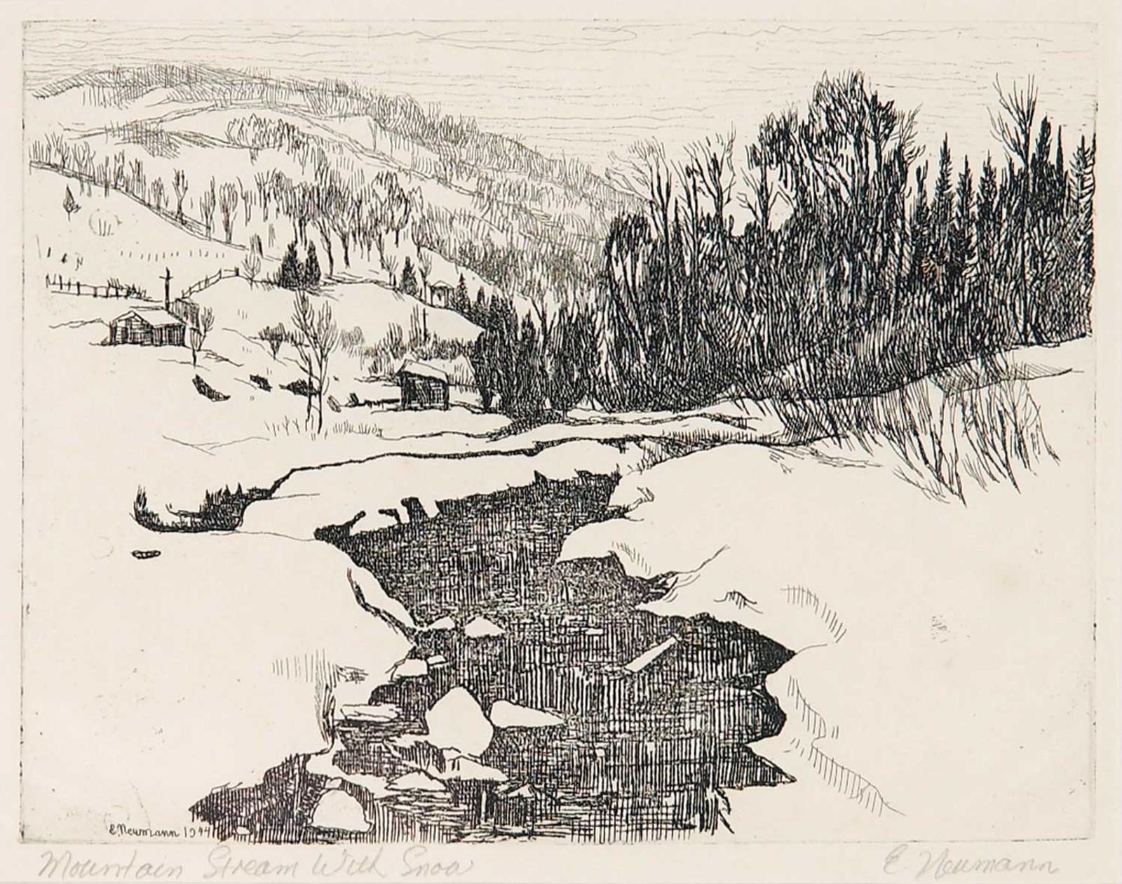 Ernst Neumann (1907-1956) - Mountain Stream with Snow