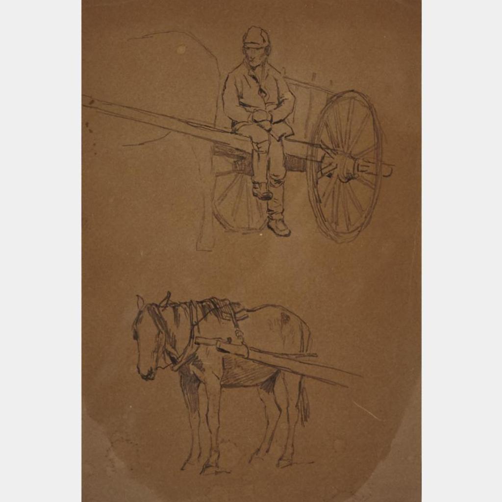 Horatio Walker (1858-1938) - Study Of Sheep; Study Of Horse And Cart