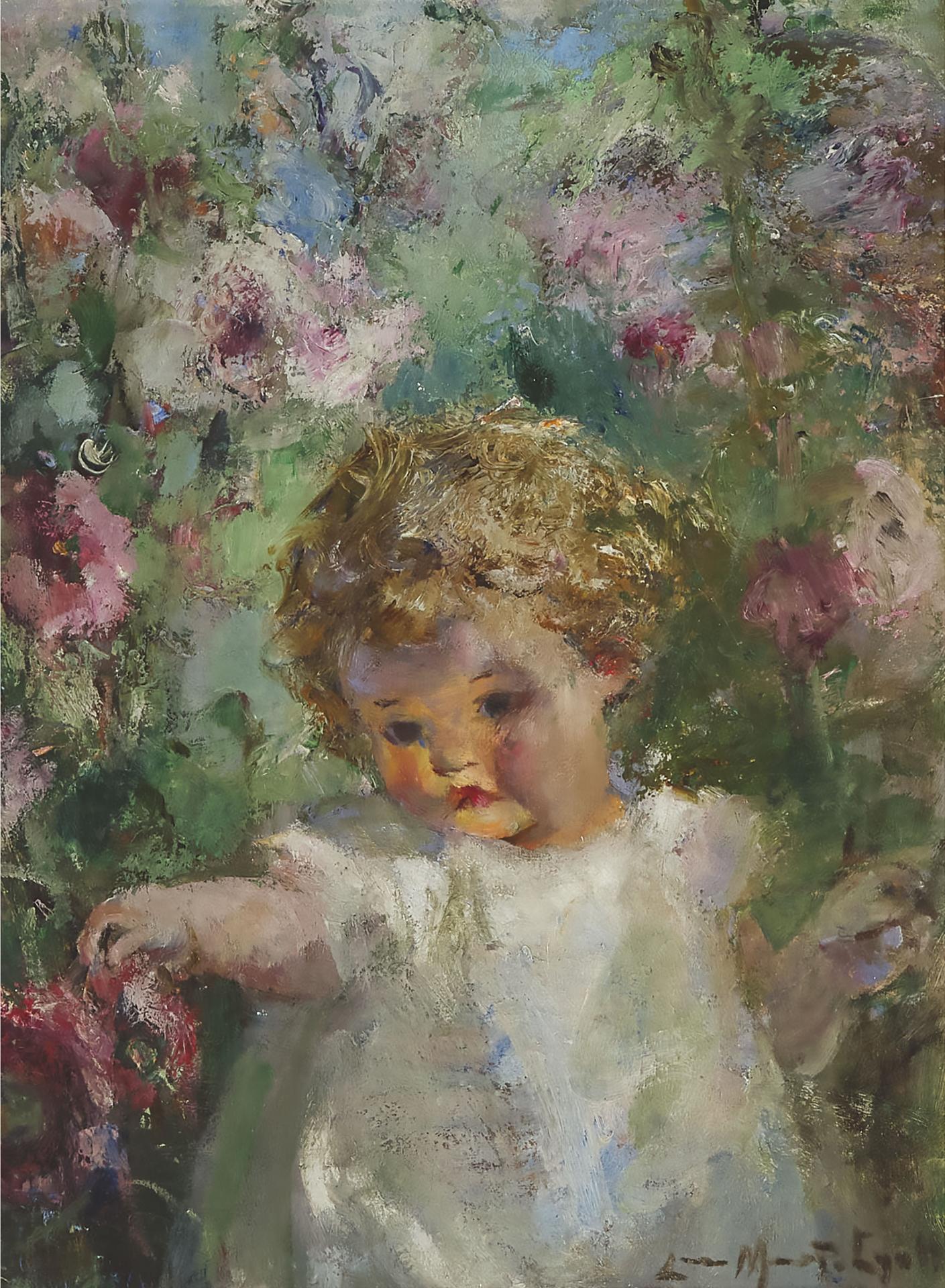 Laura Adelaine Muntz Lyall (1860-1930) - Girl In A Garden