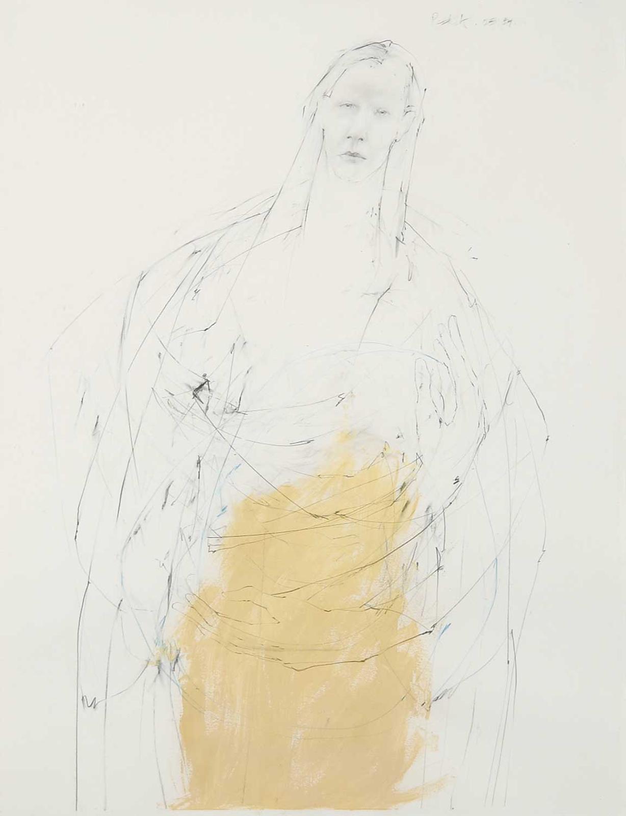 Bruce Pashak (1951) - Untitled - Figure Study in Black, Yellow and Blue