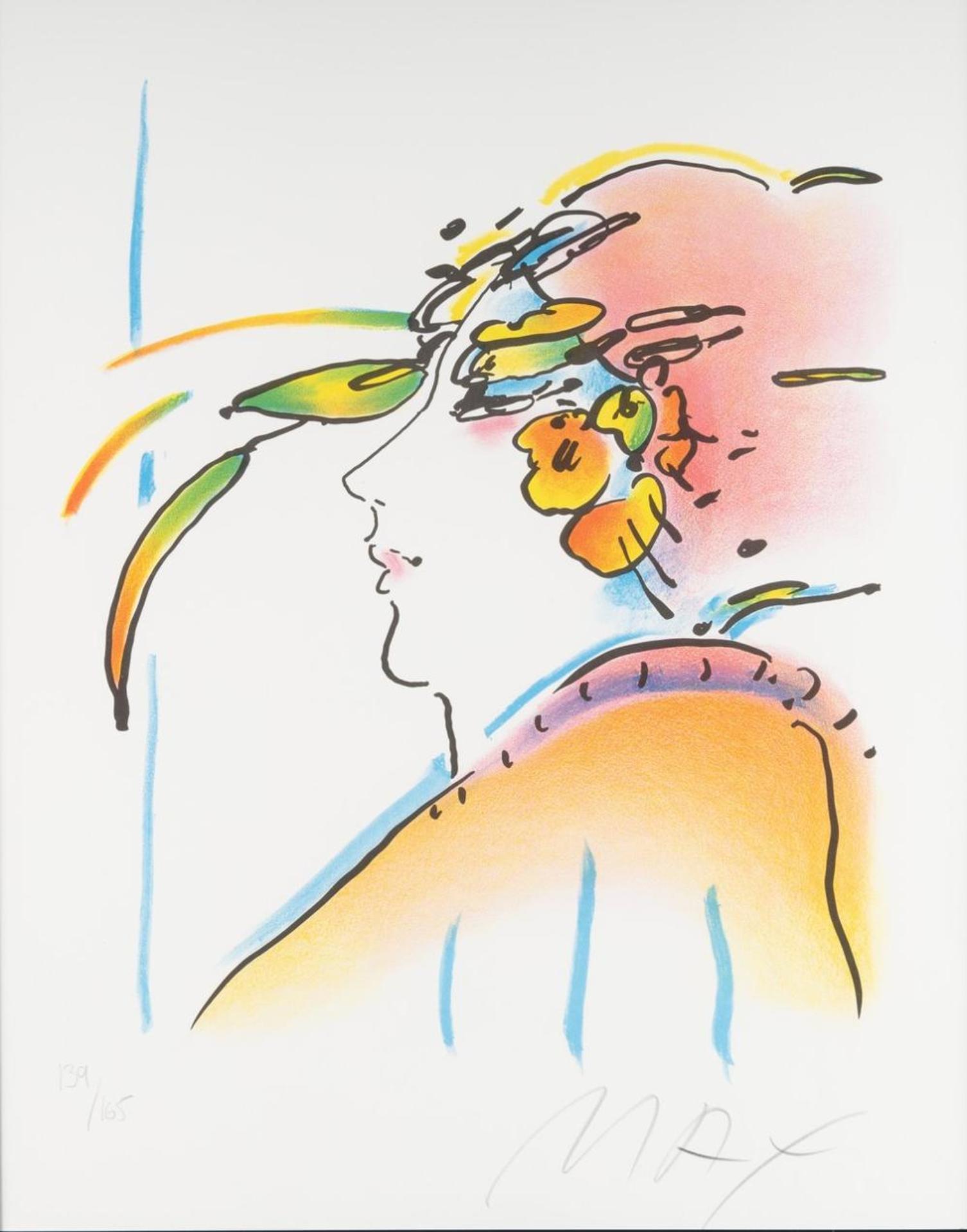 Peter Max (1937) - Lady with Feathers