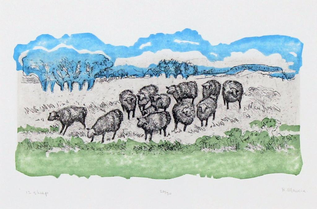 Dora Helen Mackie (1926) - 12 Sheep; ed. #20/30