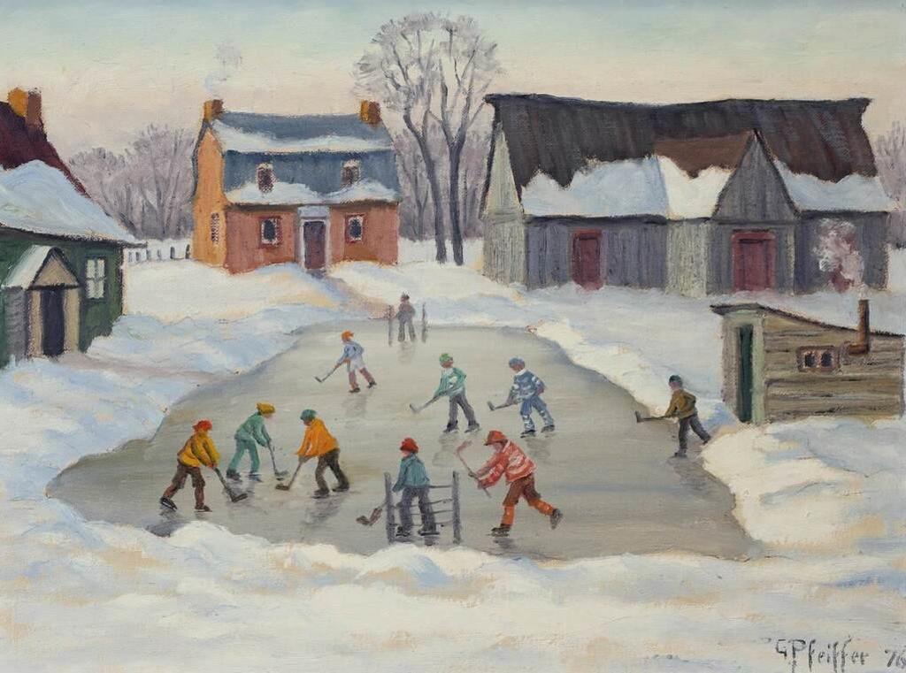 Gordon Edward Pfeiffer (1899-1983) - The Hockey Game; 1976