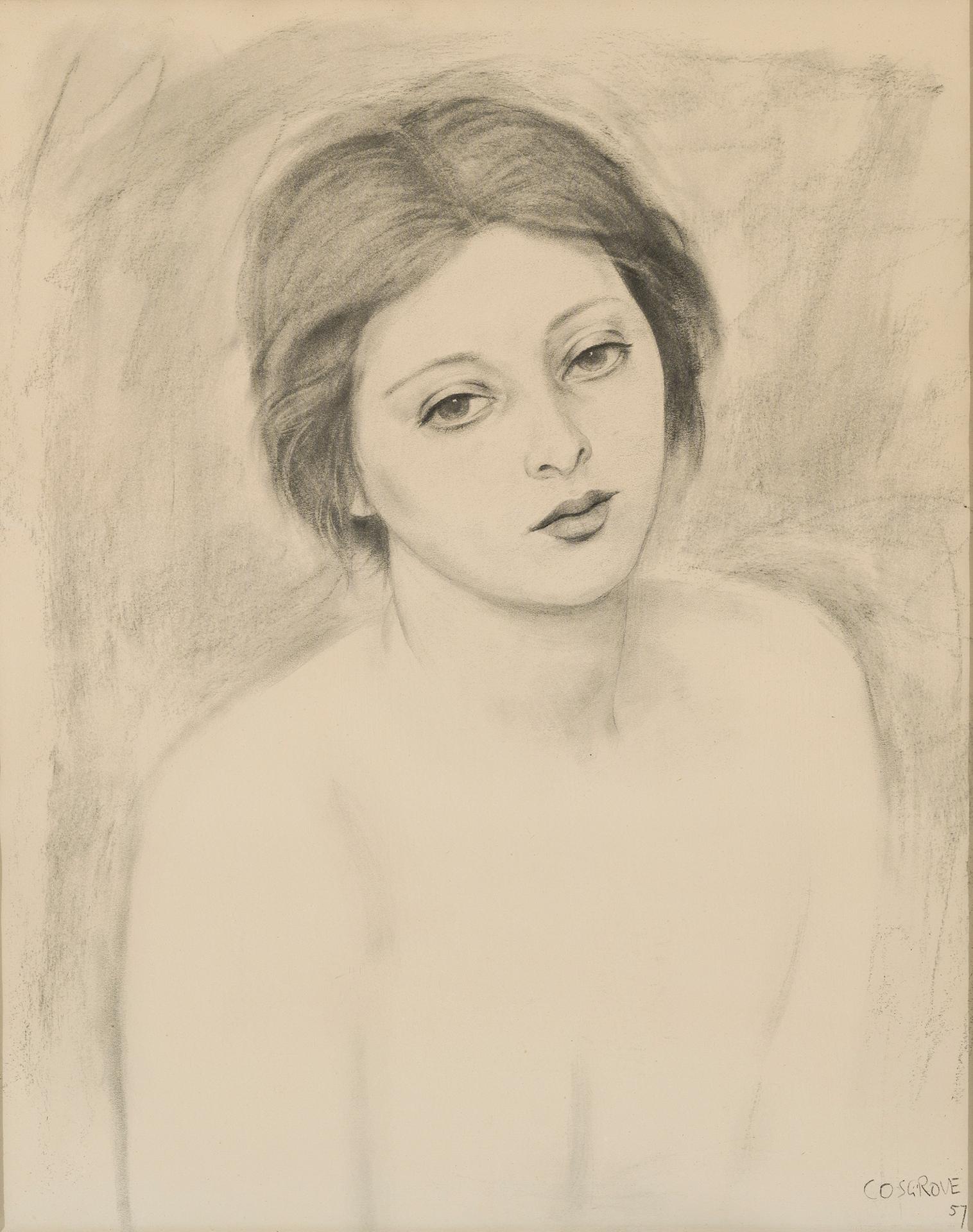 Stanley Morel Cosgrove (1911-2002) - Sans titre / Untitled (Portrait de femme / Women Portrait), 1957