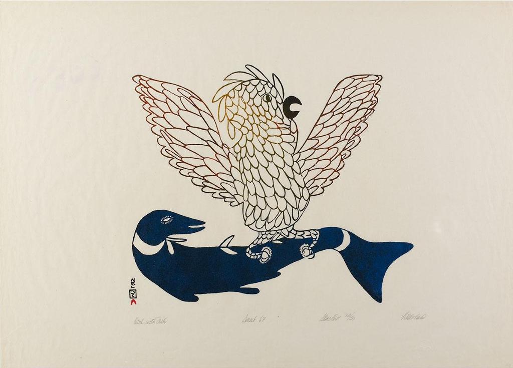 Pitseolak Ashoona (1904-1983) - Owl With Fish