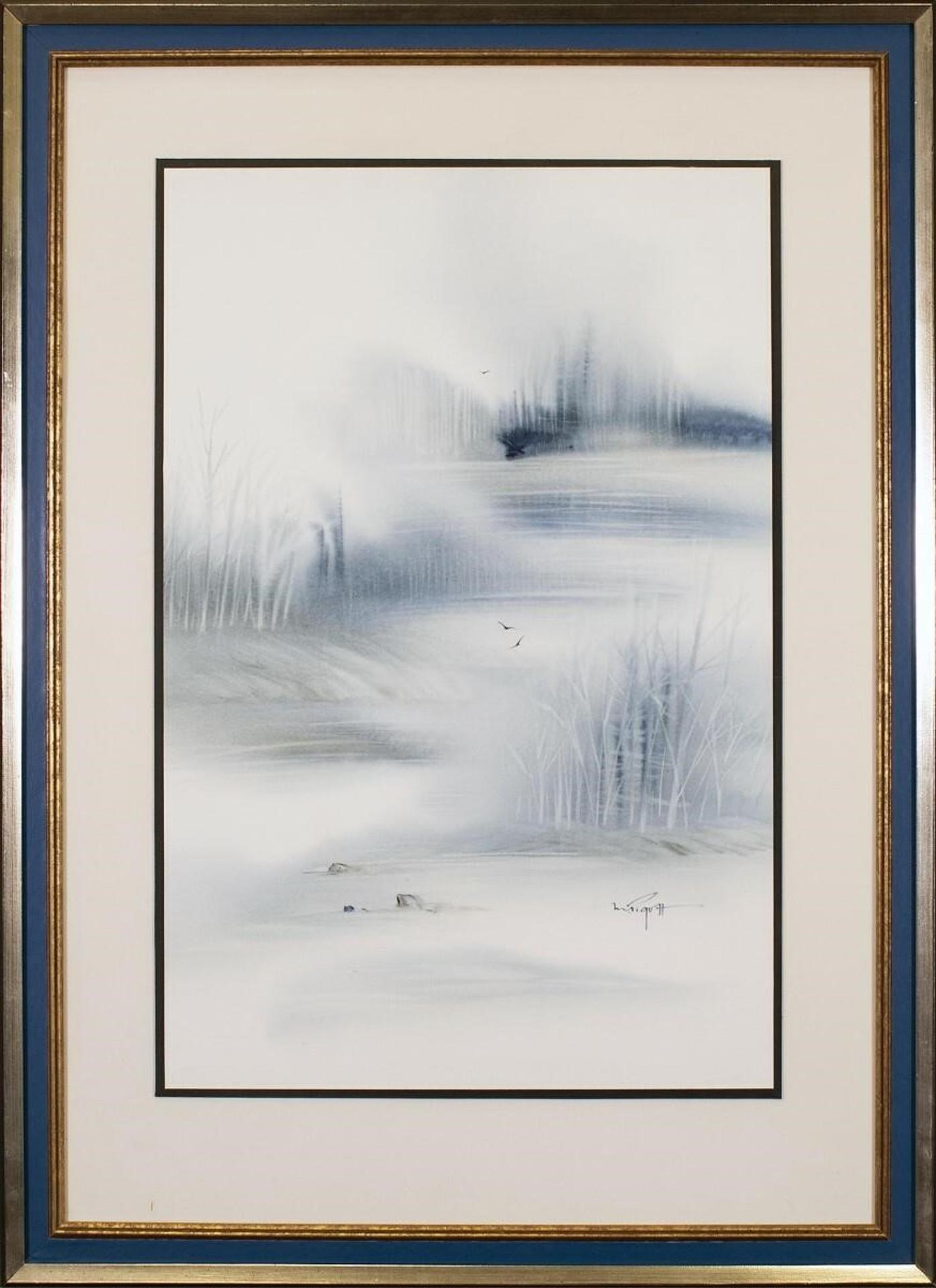 Marjorie Pigott (1904-1990) - Untitled, Misty Landscape with Birds