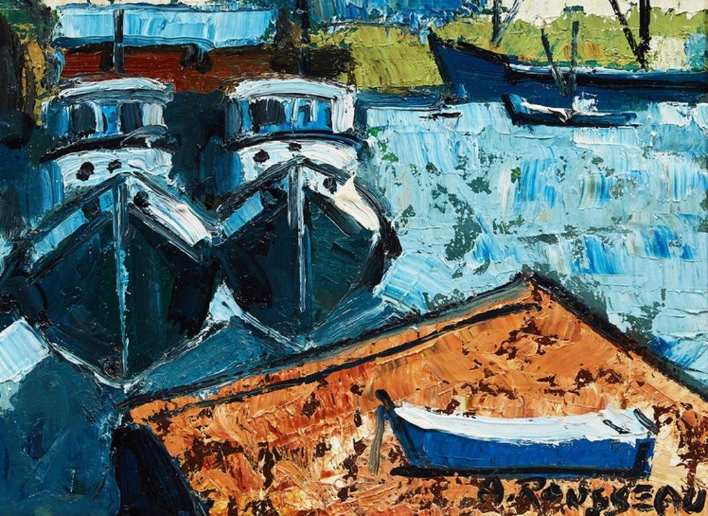 Albert Rousseau (1908-1982) - Boats at the Harbour