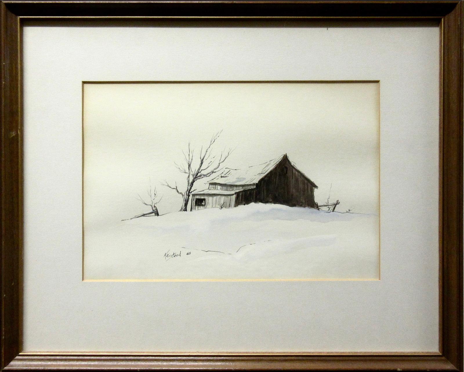 James Lorimer Keirstead (1932-2020) - Untitled (Barn In Winter)