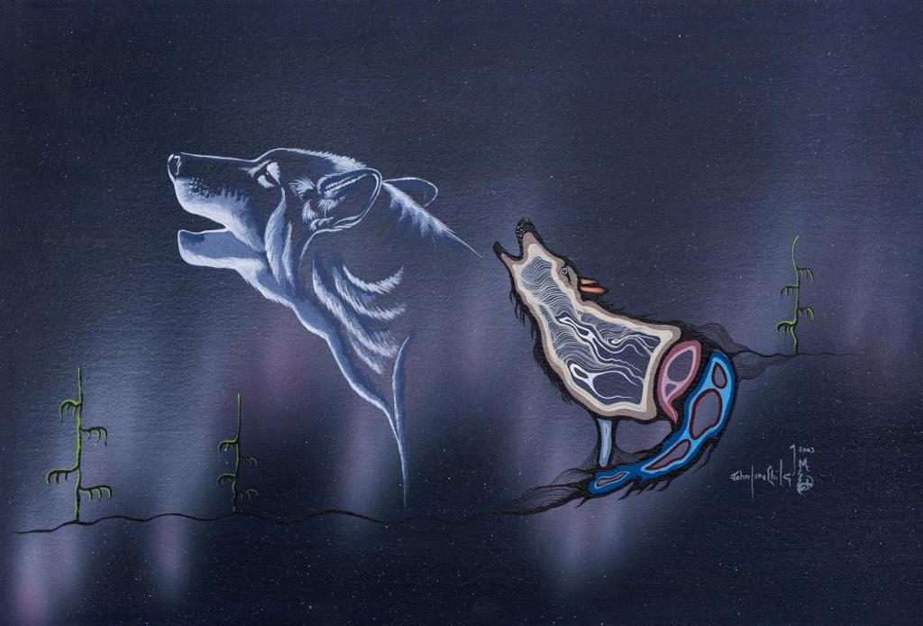 John Lonechild (1962-2020) - Untitled - Howling Wolf