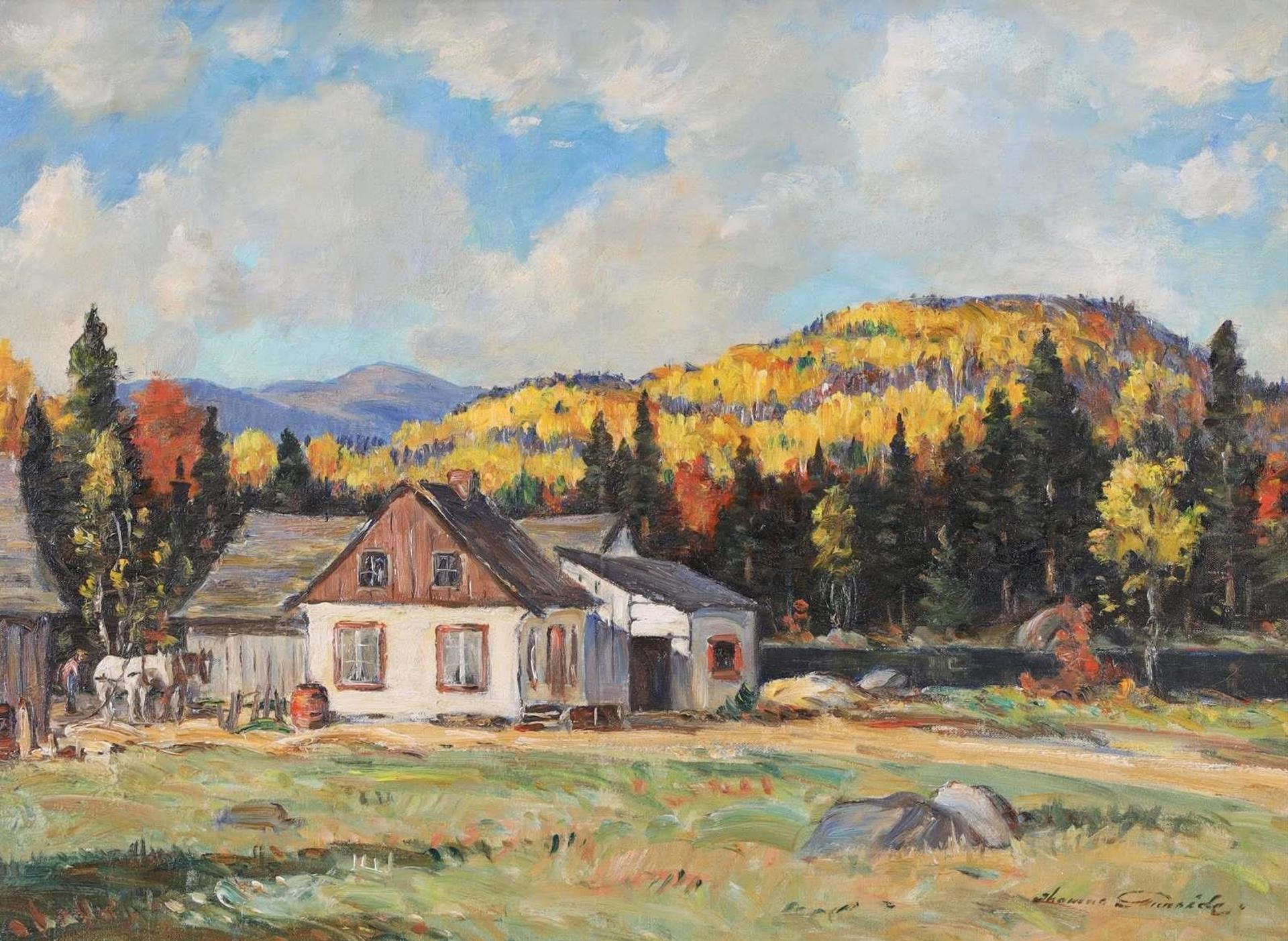 Thomas Hilton Garside (1906-1980) - Autumn Farm Scene