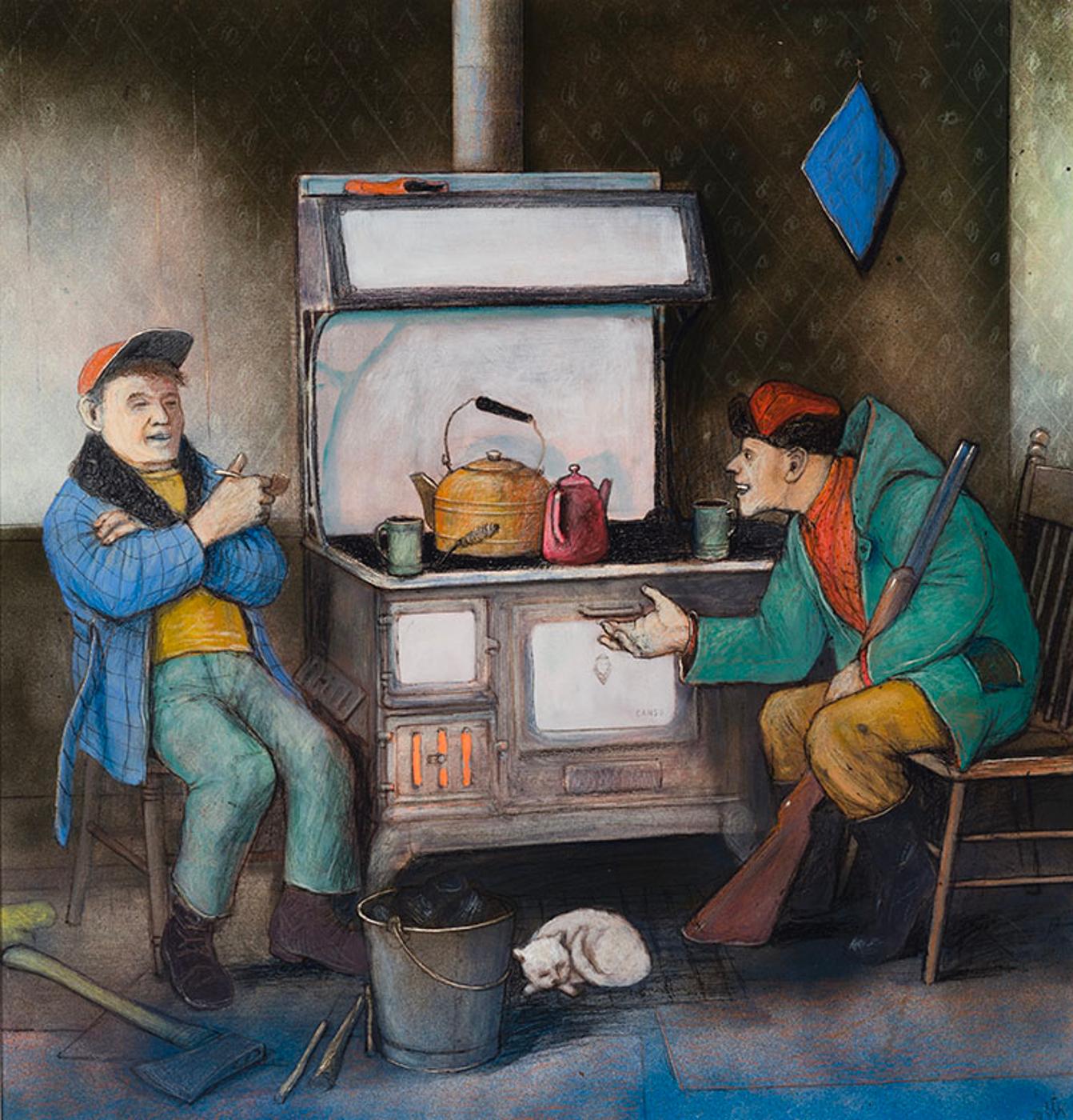 William Kurelek (1927-1977) - A Neighbourly Visit