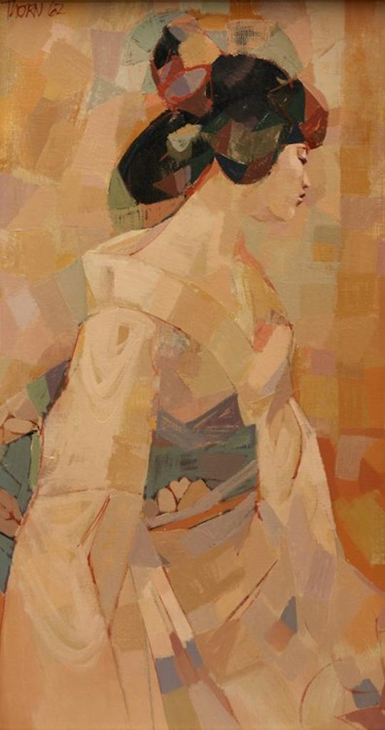 Anthony Thorn (1927-1914) - Japanese Lady with Kimono