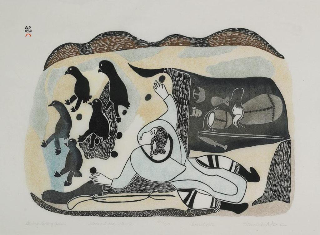 Pitseolak Ashoona (1904-1983) - Stoning Spring Geese