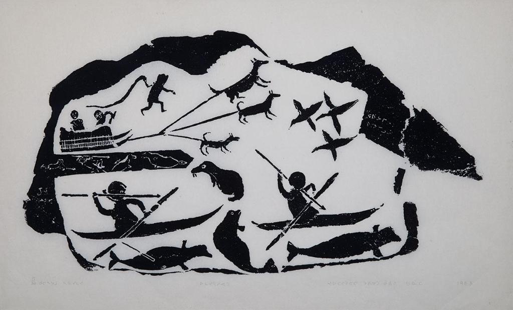 Joe Talirunili (1893-1976) - Untitled (Hunting By Dogteam, Hunting By Kayak)