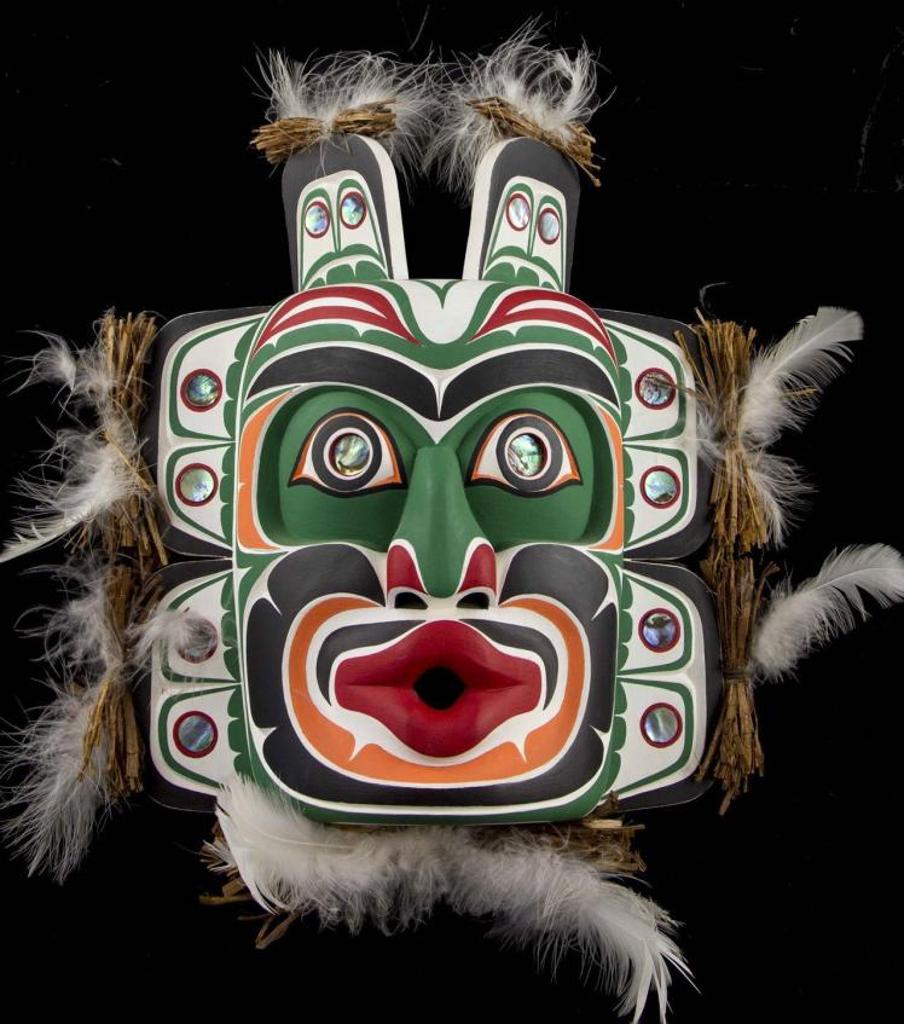 Rupert Scow - a carved and polychromed Atlakam/Door mask