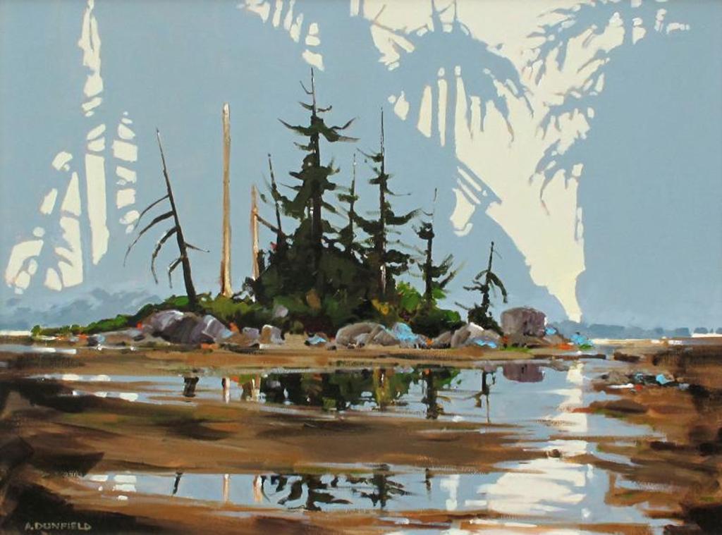 Allan Dunfield (1950) - Tides Calm (Vancouver Island In The Mornings Misty Light Near Tofino); 2011