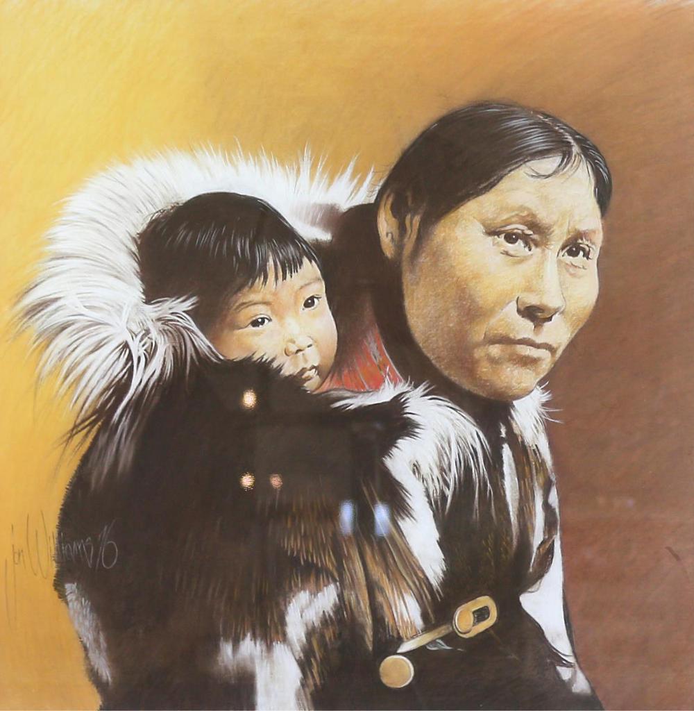 Jon M. Williams (1946) - Inuit Mother And Child; 1976