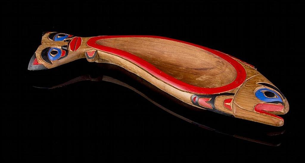 Don “Chief Lelooska” Smith (1933-1996) - a carved and polychromed feast dish in the form of a salmon
