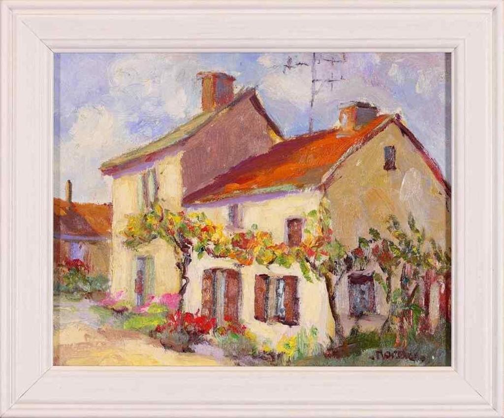 Francine Noreau (1941-2020) - Untitled, Houses with Flowers in Bloom