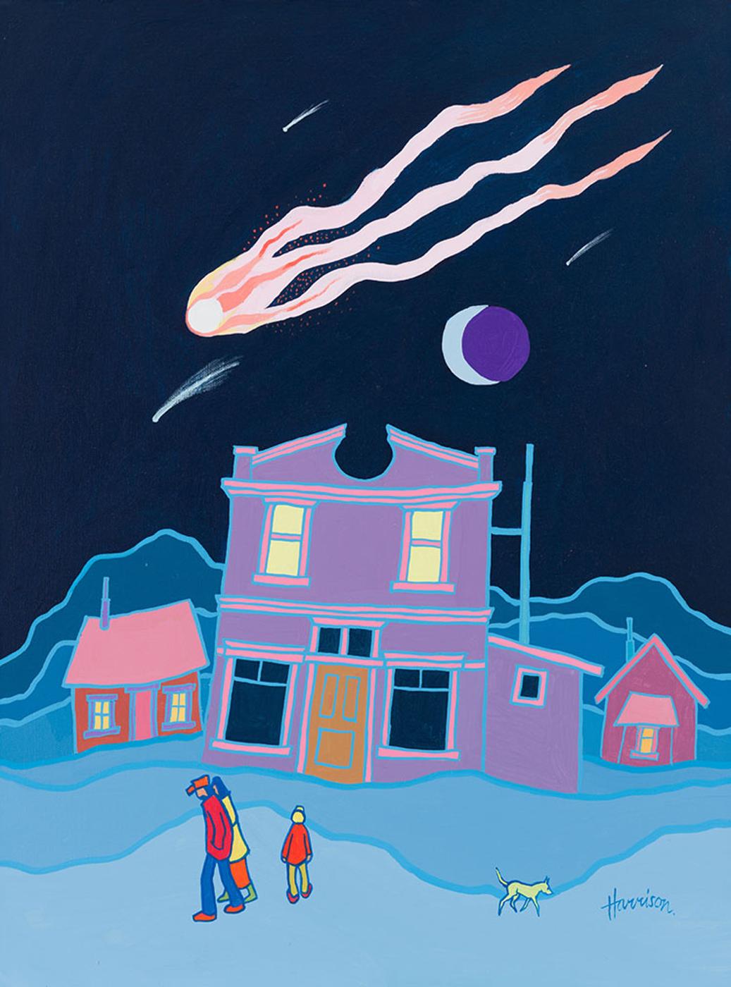 Ted Harrison (1926-2015) - Meteor Shower