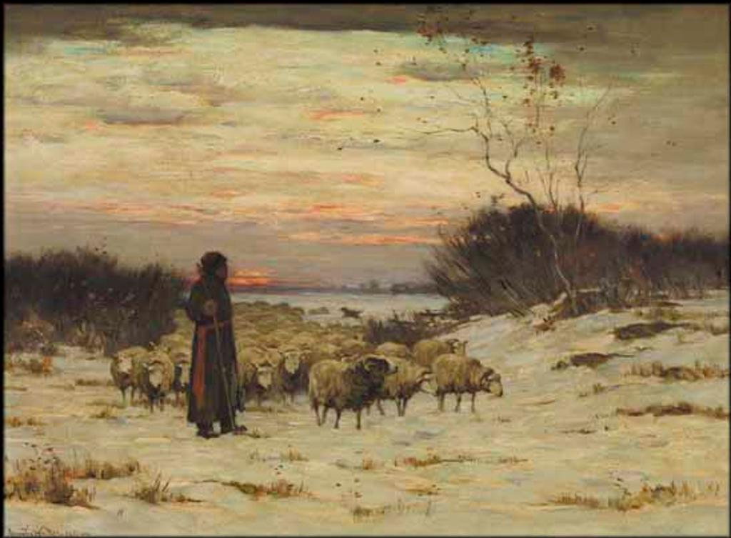 Horatio Walker (1858-1938) - Sunset Over a Snowbound Pasture
