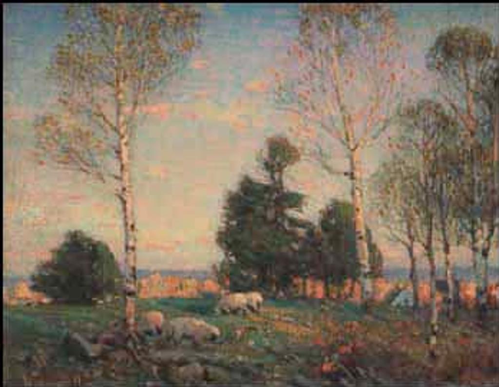 Peleg Franklin Frank Brownell (1857-1946) - Pastoral Landscape with Sheep