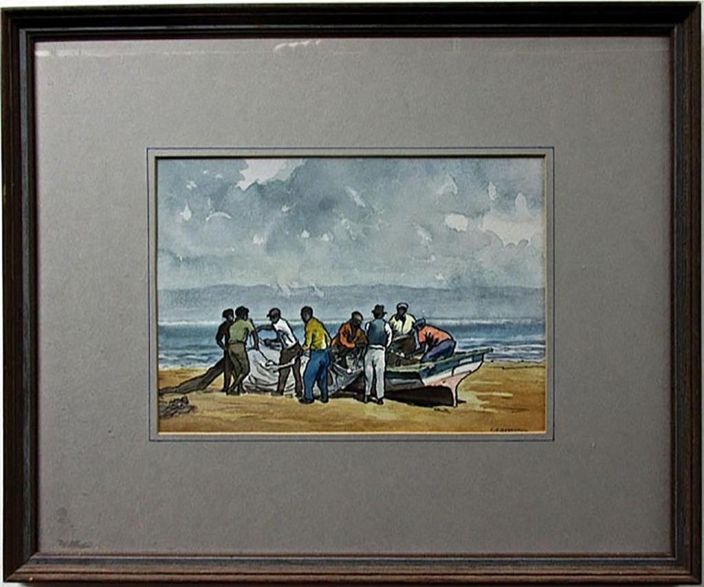 Cecil Henry Greenhow (1935) - Island Fishermen Untangling Net