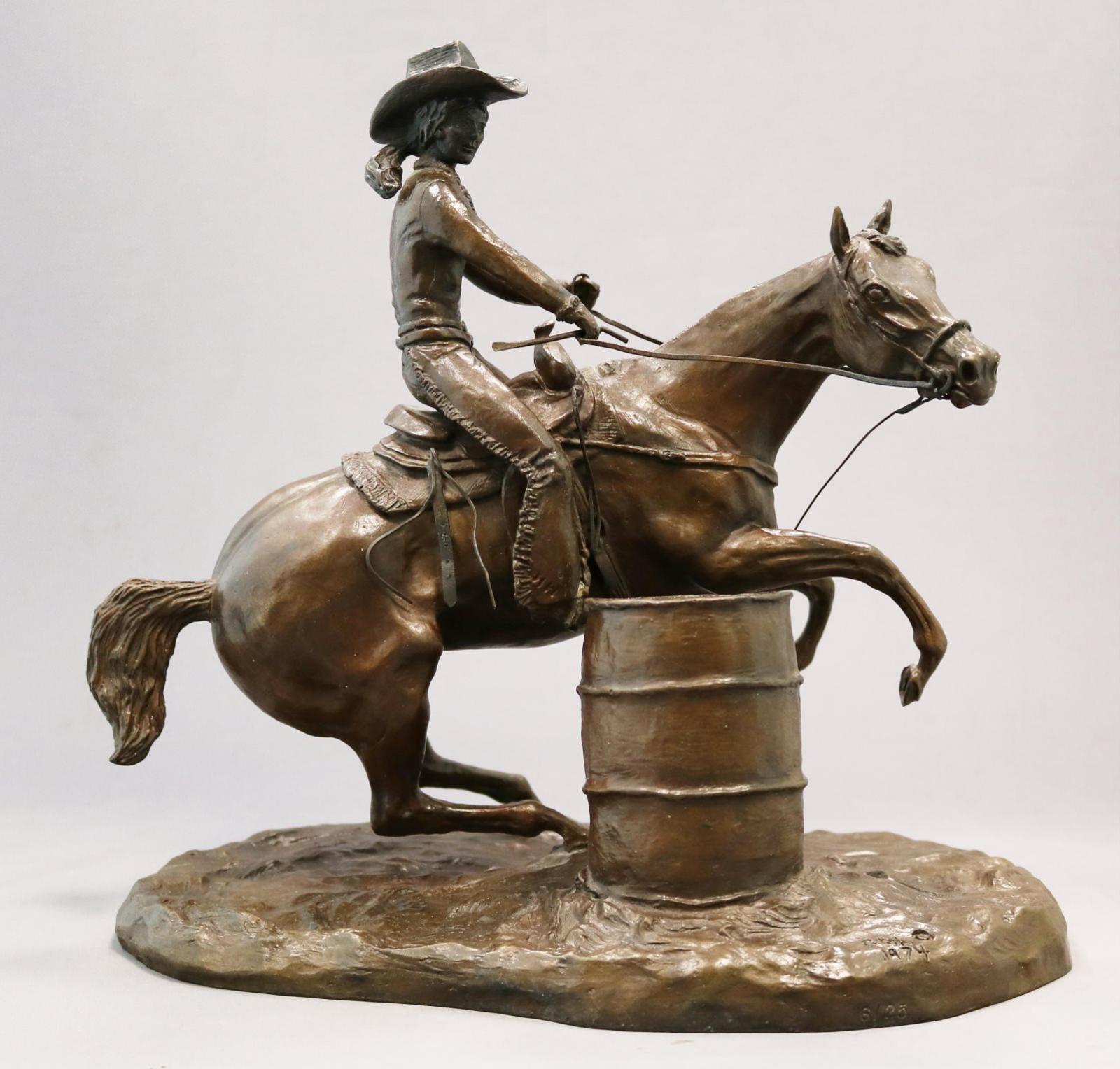 Gina McDougall Cohoe (1927-2014) - Barrel Racing;1974