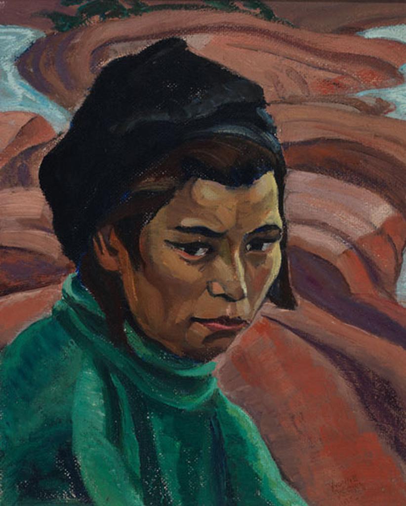 Muriel Yvonne Mckague Housser (1898-1996) - Portrait of a Woman in Green