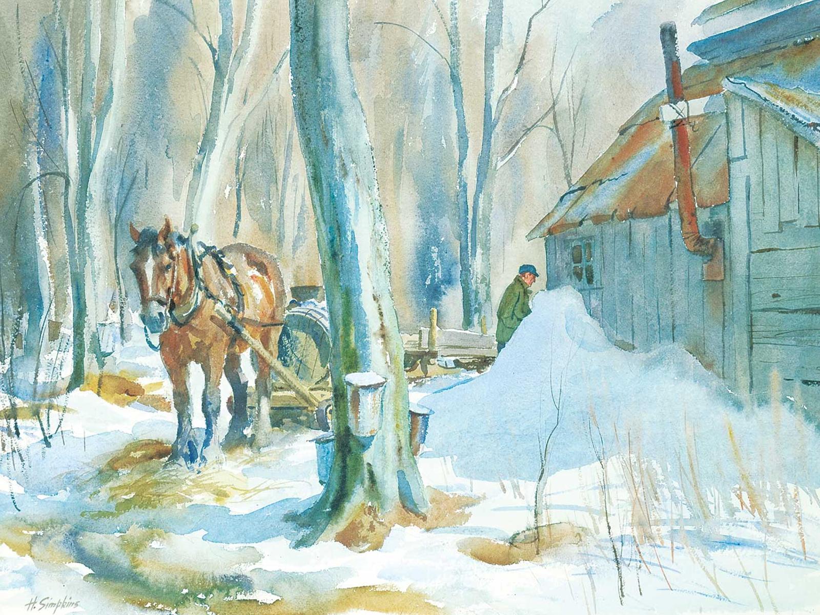 Henry John Simpkins (1906-1995) - Noontime at the Sugar Camp