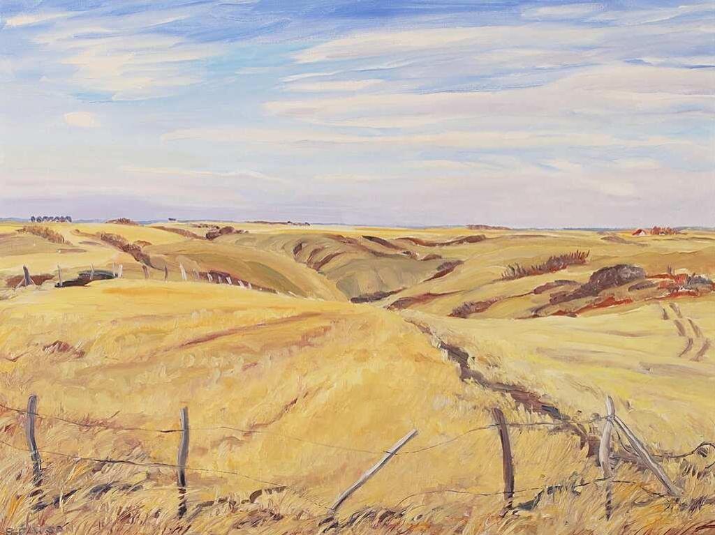Ruth May Pawson (1908-1994) - Prairie Coulee (Sculptured Land) North Of Regina In Early November; 1976