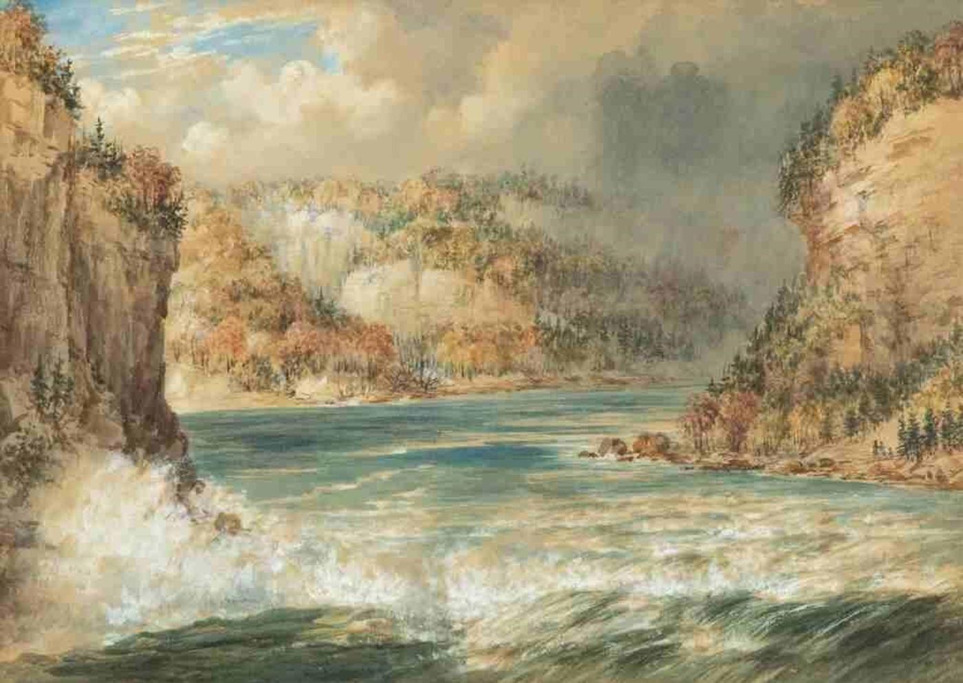 Washington Frederick Friend (1820-1886) - Rapids on Broad River between High Cliffs