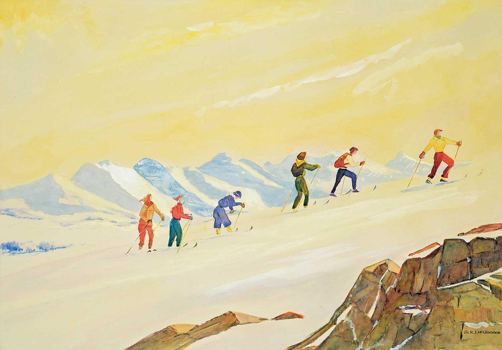 Father Robert James McGuinness - Untitled - Skiing Party on Top of the Glacier