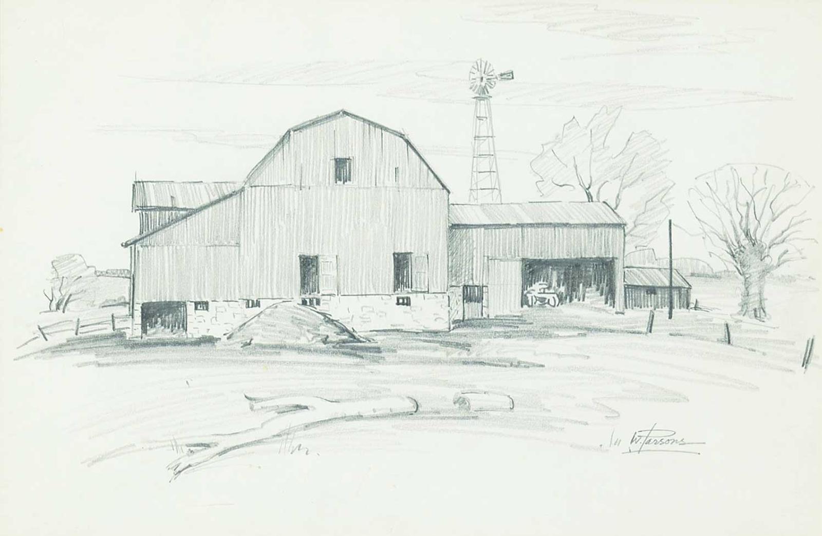 William (Bill) Parsons (1909-1982) - Untitled - Country Barn