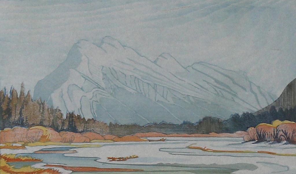 Margaret Dorothy Shelton (1915-1984) - Mount Rundle In March; 1979