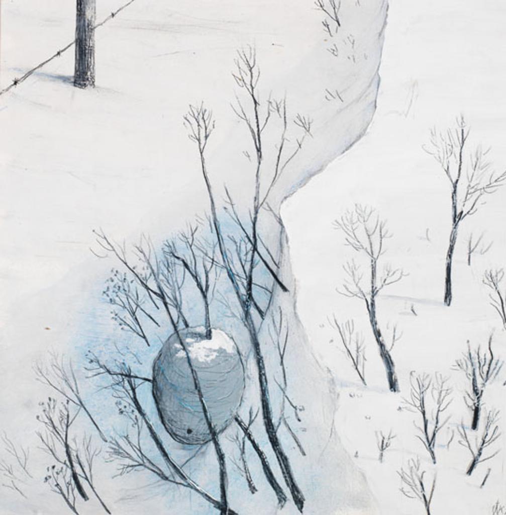 William Kurelek (1927-1977) - Hornet's Nest in Snowdrift