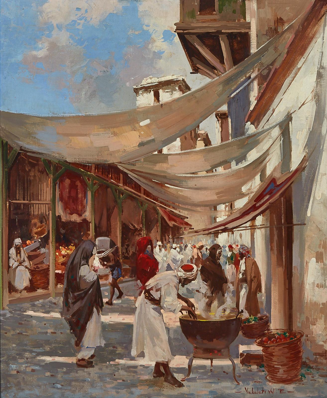 Witman Etelka Vizkeleti (1882-1962) - Street Bazaar