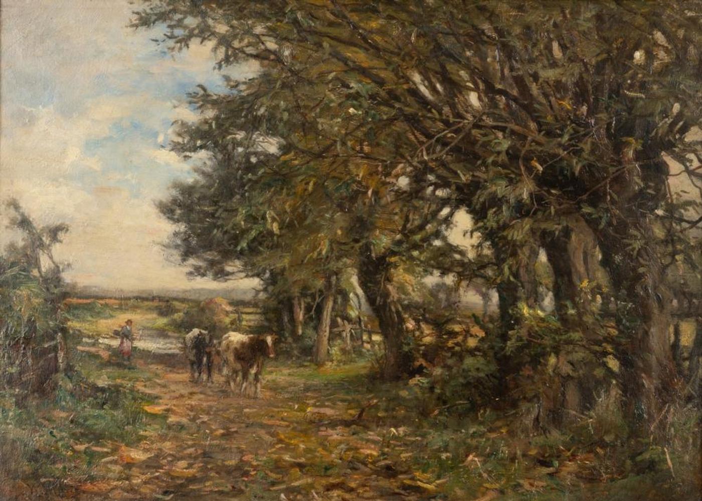 Willem Maris (1844-1910) - Cattle on a Tree Lined Road