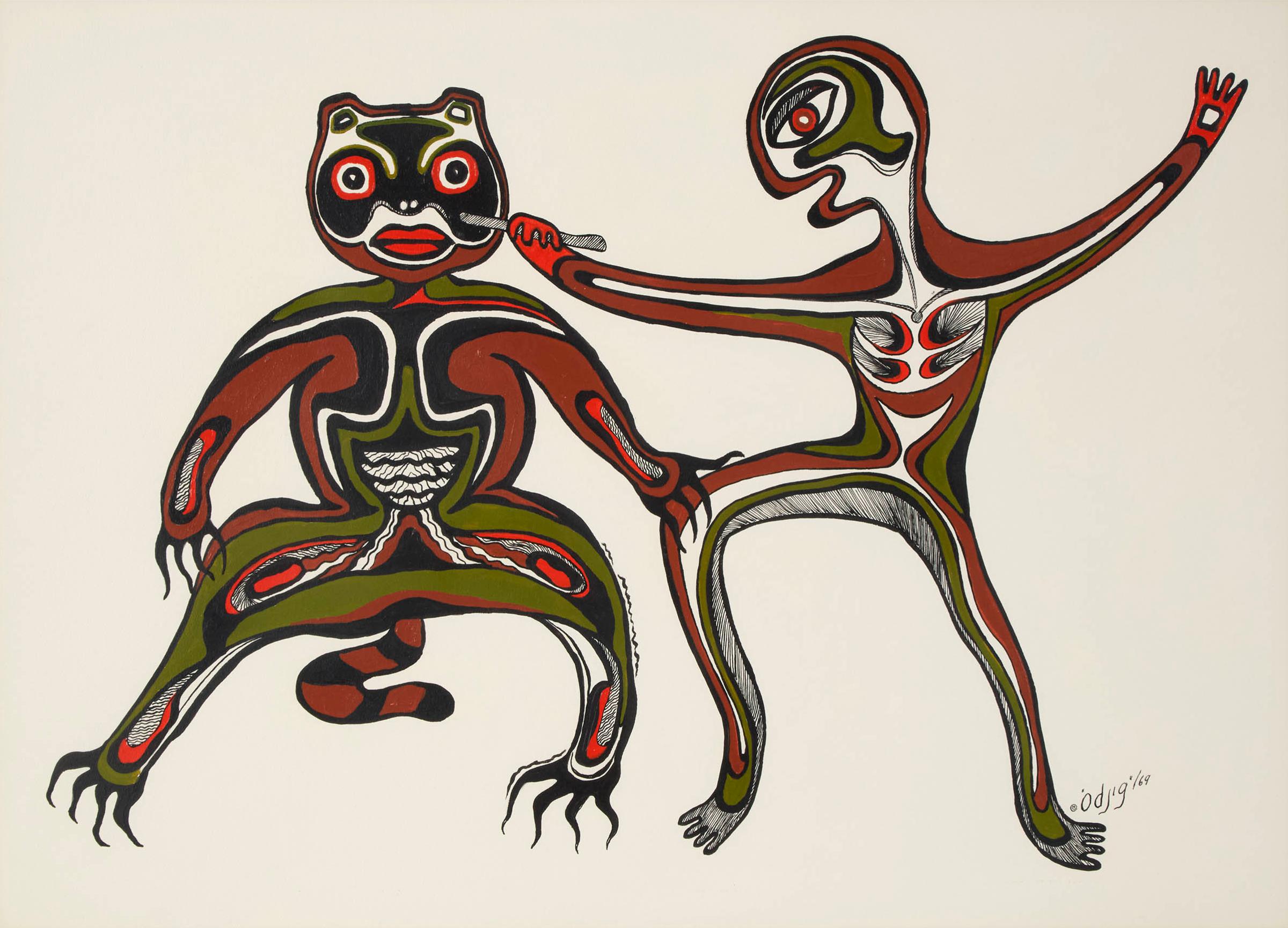 Daphne Odjig (1919-2016) - Punishment Of The Racoon, 1969