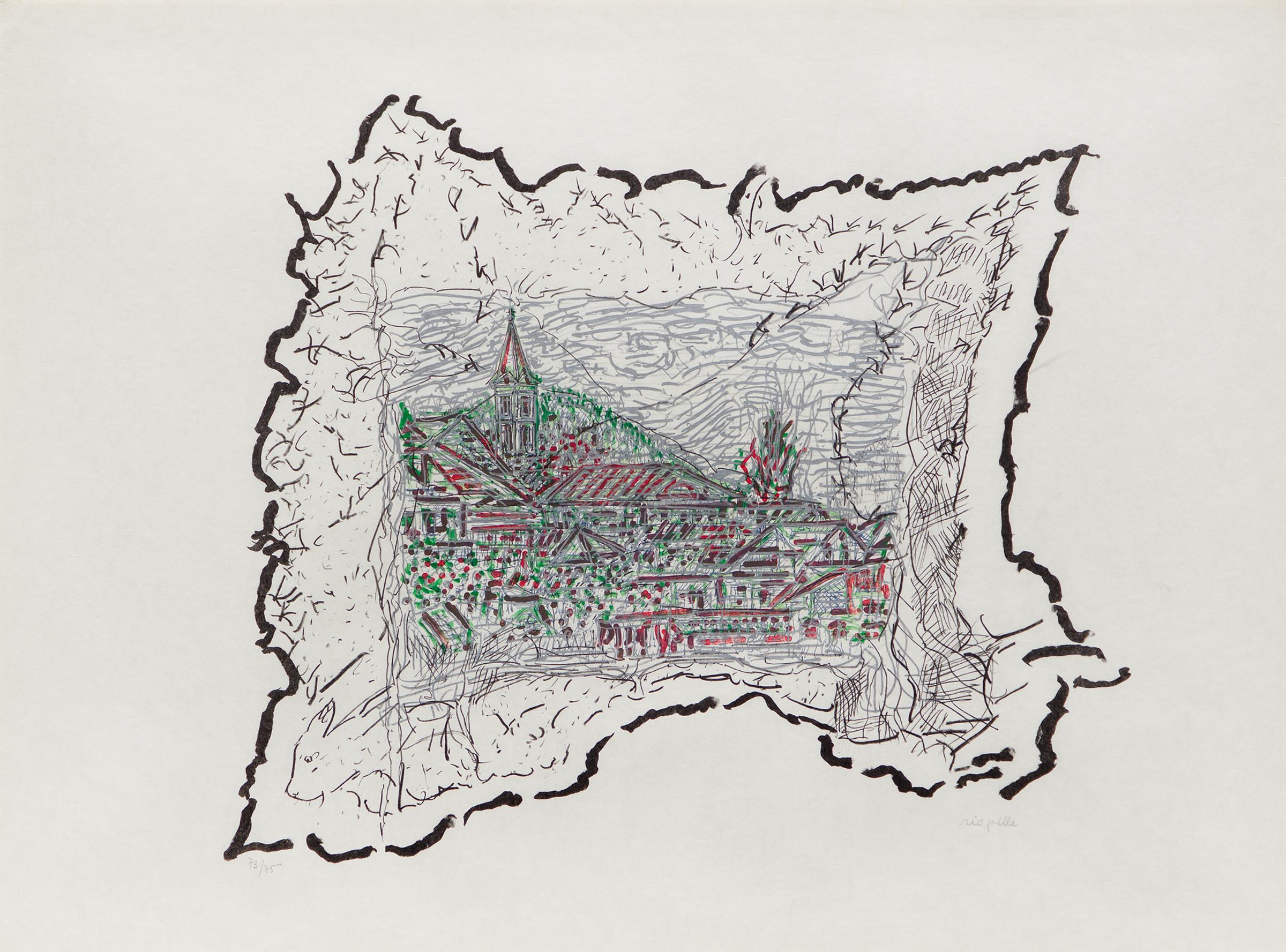 Jean-Paul Riopelle (1923-2002) - Sur les toits de Caldès, 1989