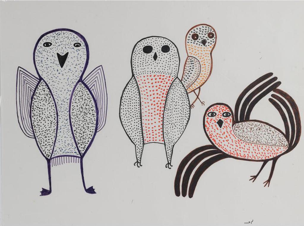 Lucy Qinnuayuak (1915-1982) - Untitled (Owls)
