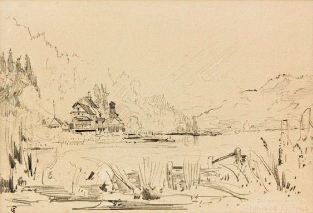 Charles John Collings (1848-1931) - Shuzwap Lake, Sicamous Station, C.P.R