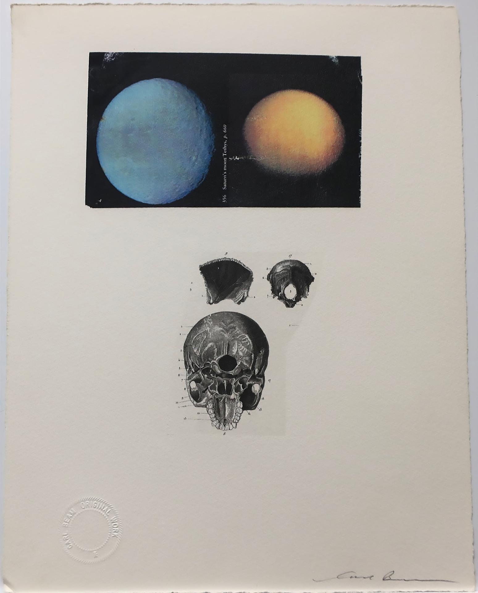 Carl Beam (1943-2005) - Saturn's Moon Thethys/Skull Fragments