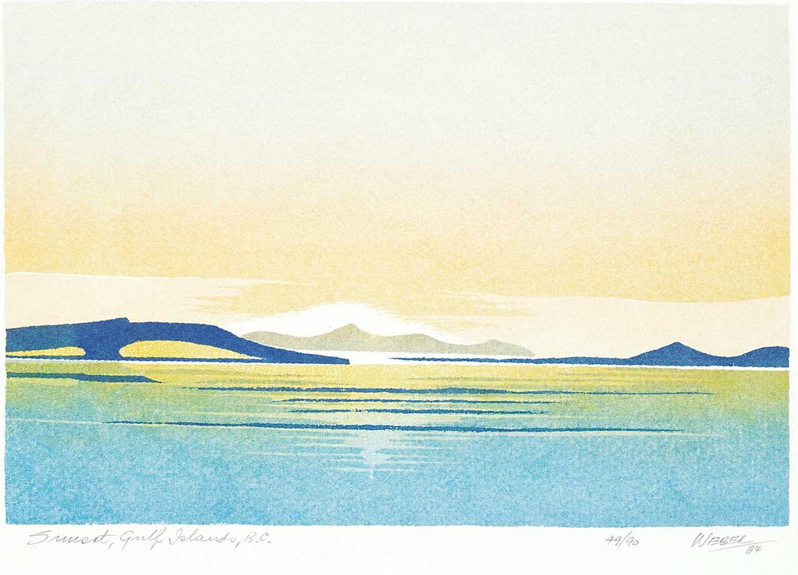George Weber (1907-2002) - Sunset, Gulf Islands, B.C.  #49/90