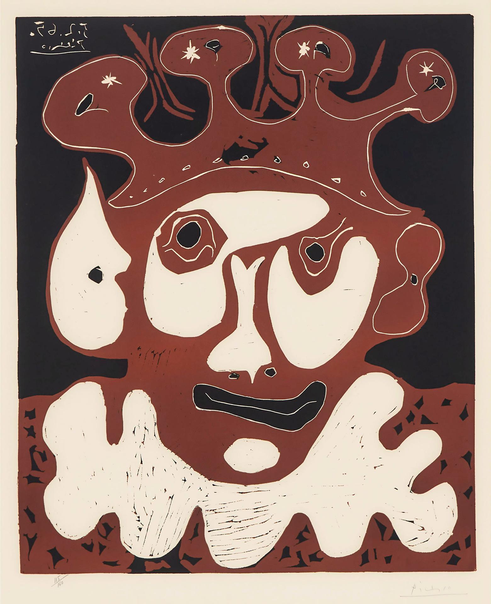 Pablo Ruiz Picasso (1881-1973) - TÊTE DE BOUFFON, CARNAVAL, 1965 [B. 1193; BA. 1356]